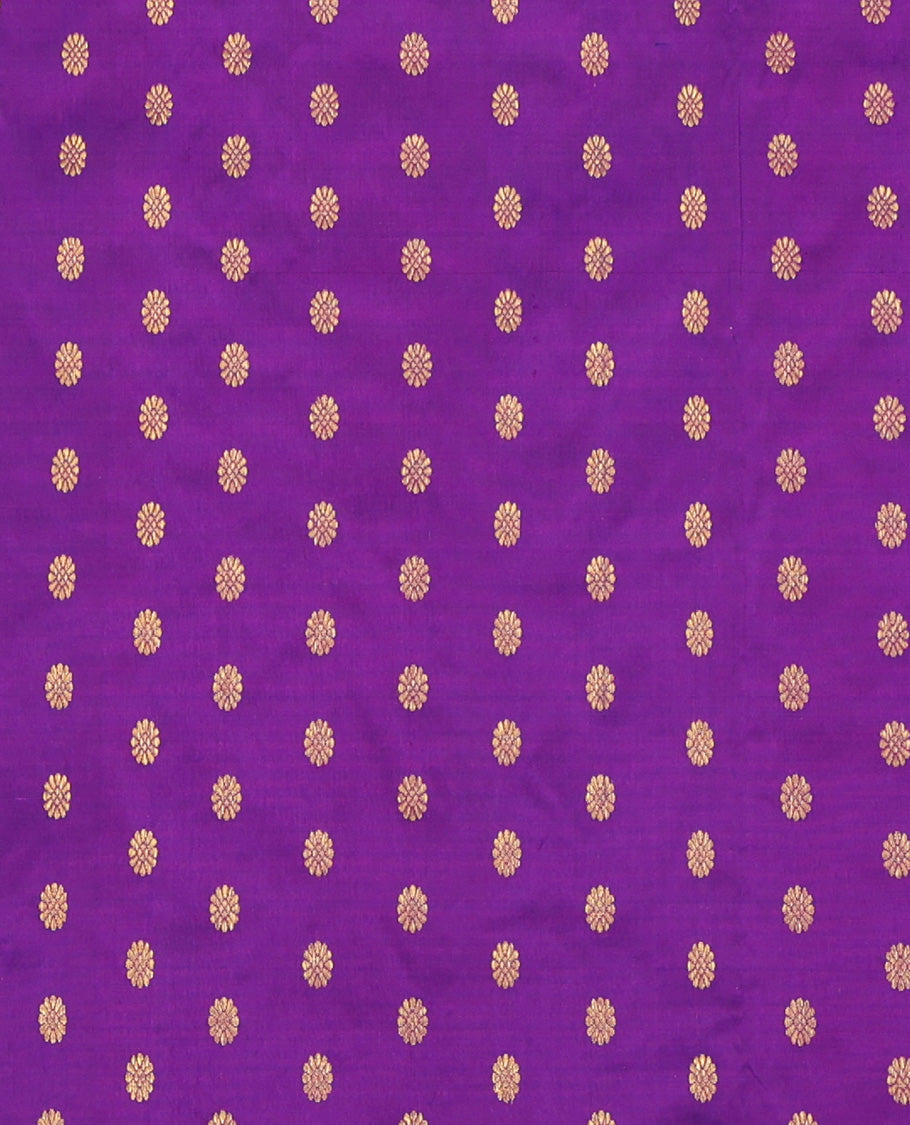 Violet Pure Silk Navarathna Pavadai Material Set