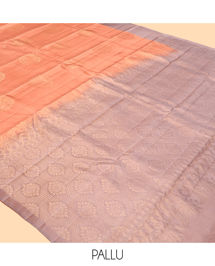 Peach Mayuri Lite Silk Mix Saree,