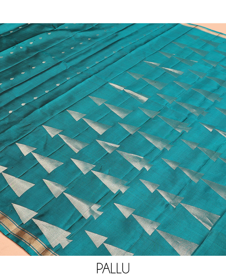 Blue Mayuri Soft Silk Saree