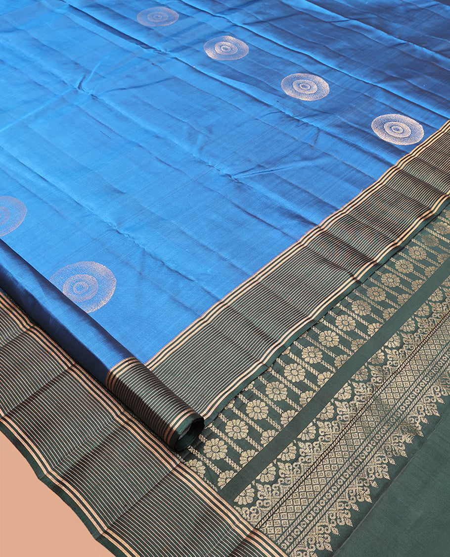 Blue Mayuri Lite Silk Mix Saree