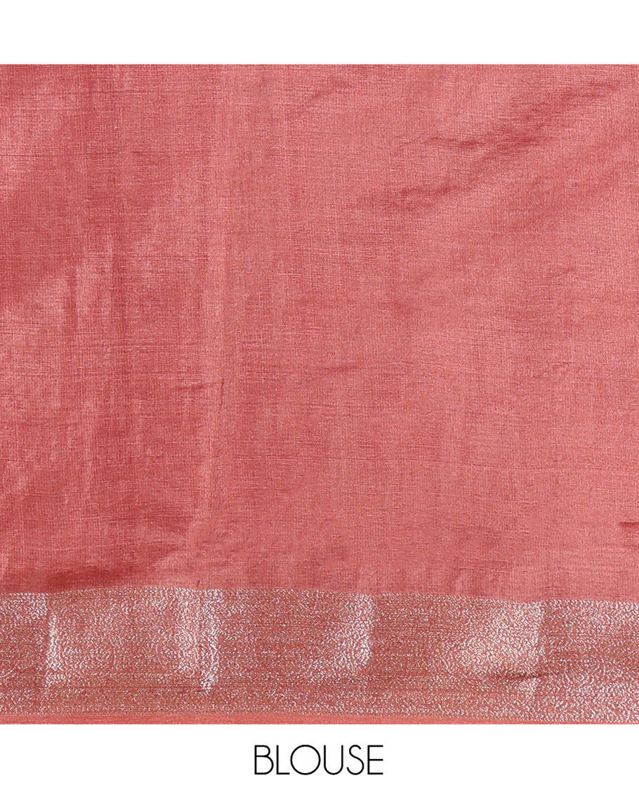 Red Tussar Silk Saree