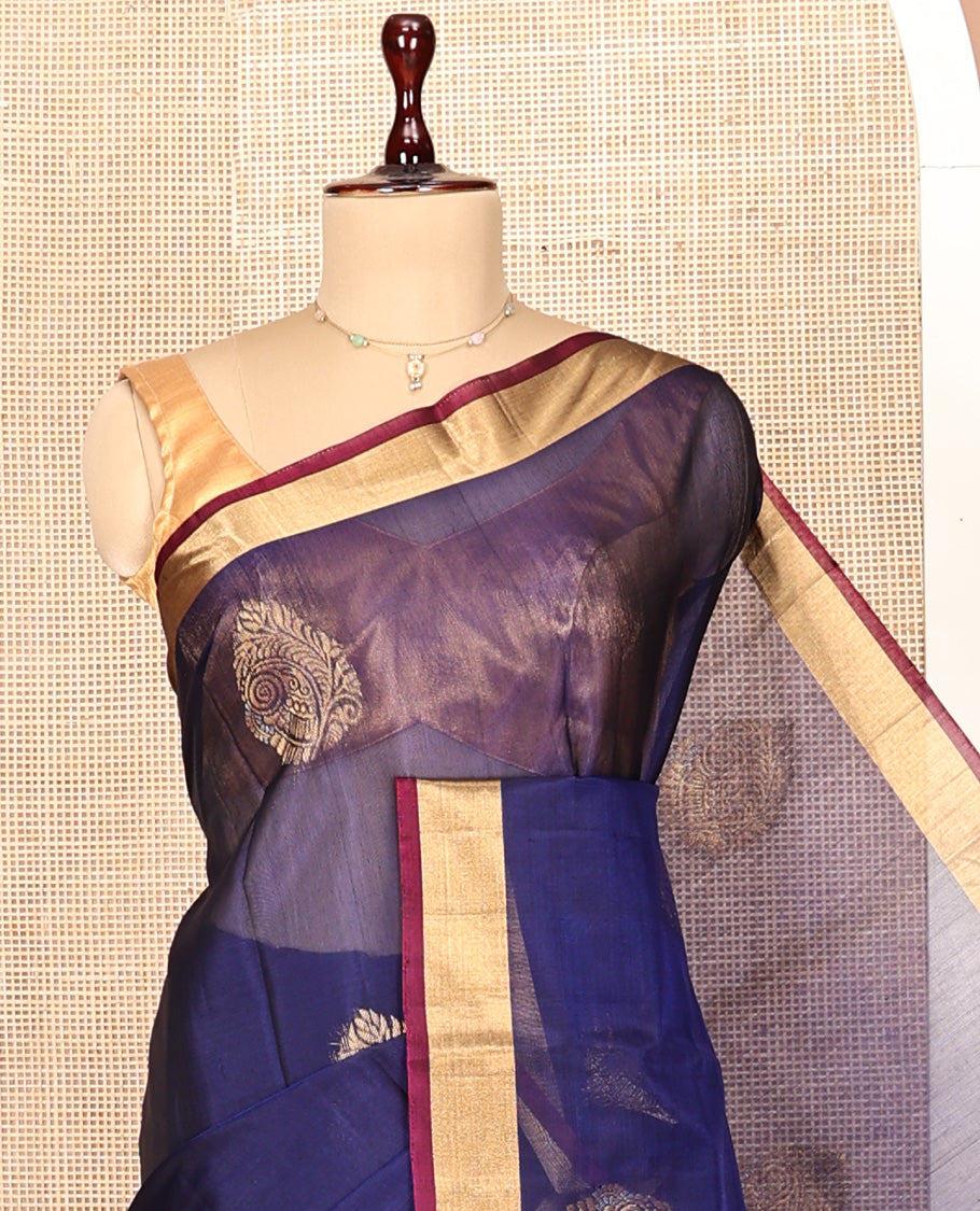 Blue Silk Cotton Saree