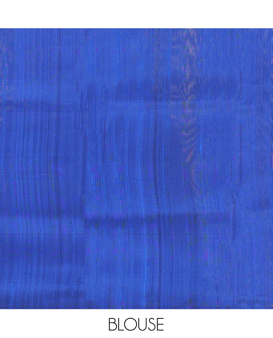 Blue Dupion Saree