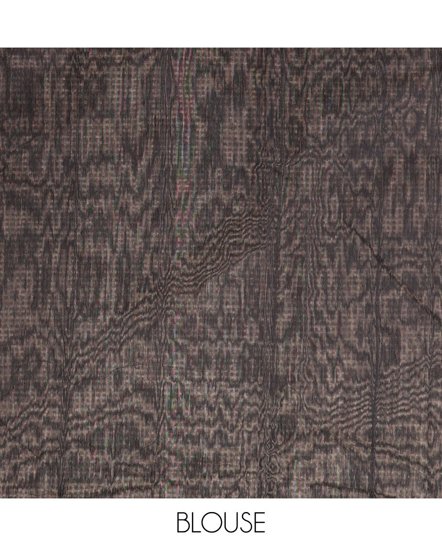 Black motifs chanderi cotton saree with self zari design border & striped, motifs pallu