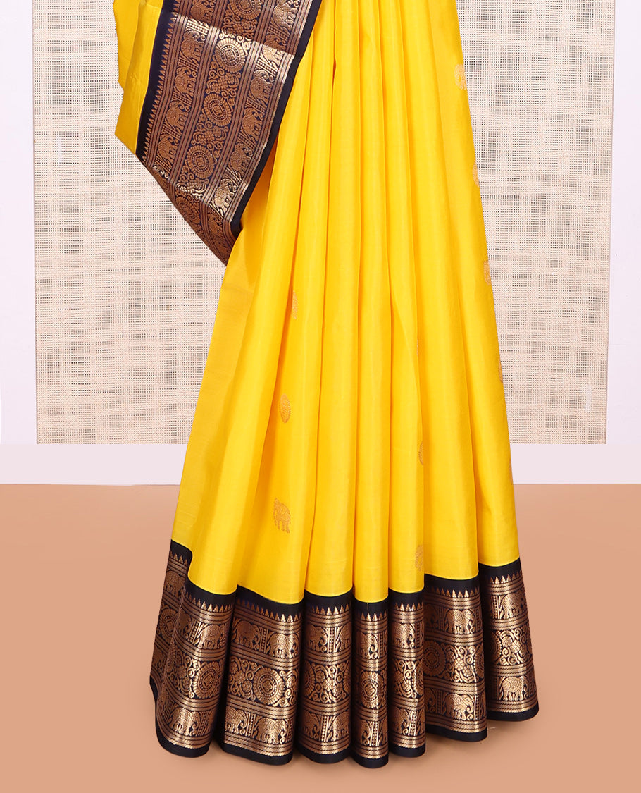 Yellow Kanchipuram Silk Saree