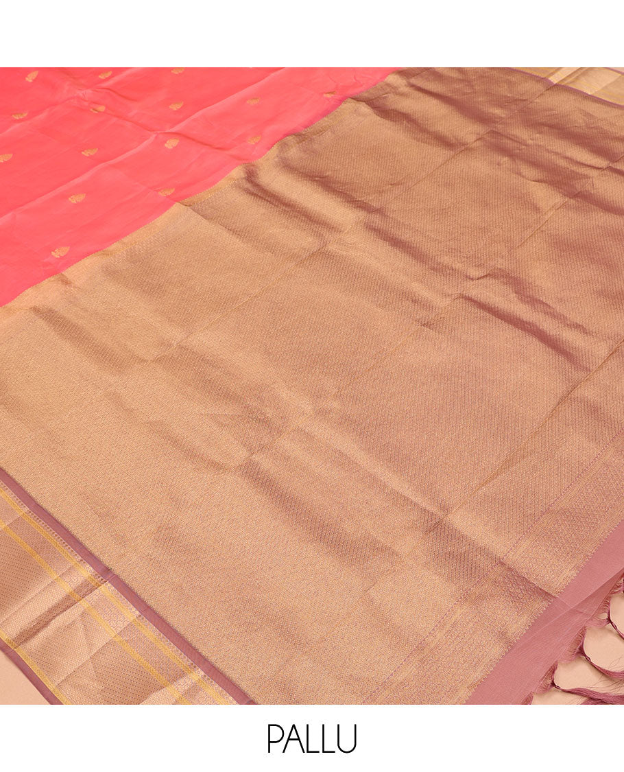 Pink-Light Chocolate Vasundhara Lite Silk Mix Saree