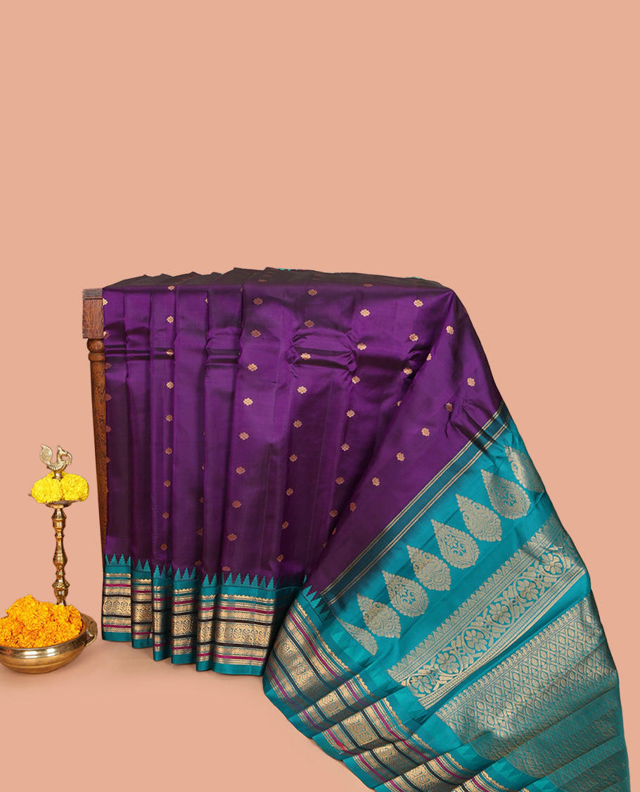 Violet Gadwal Silk Saree