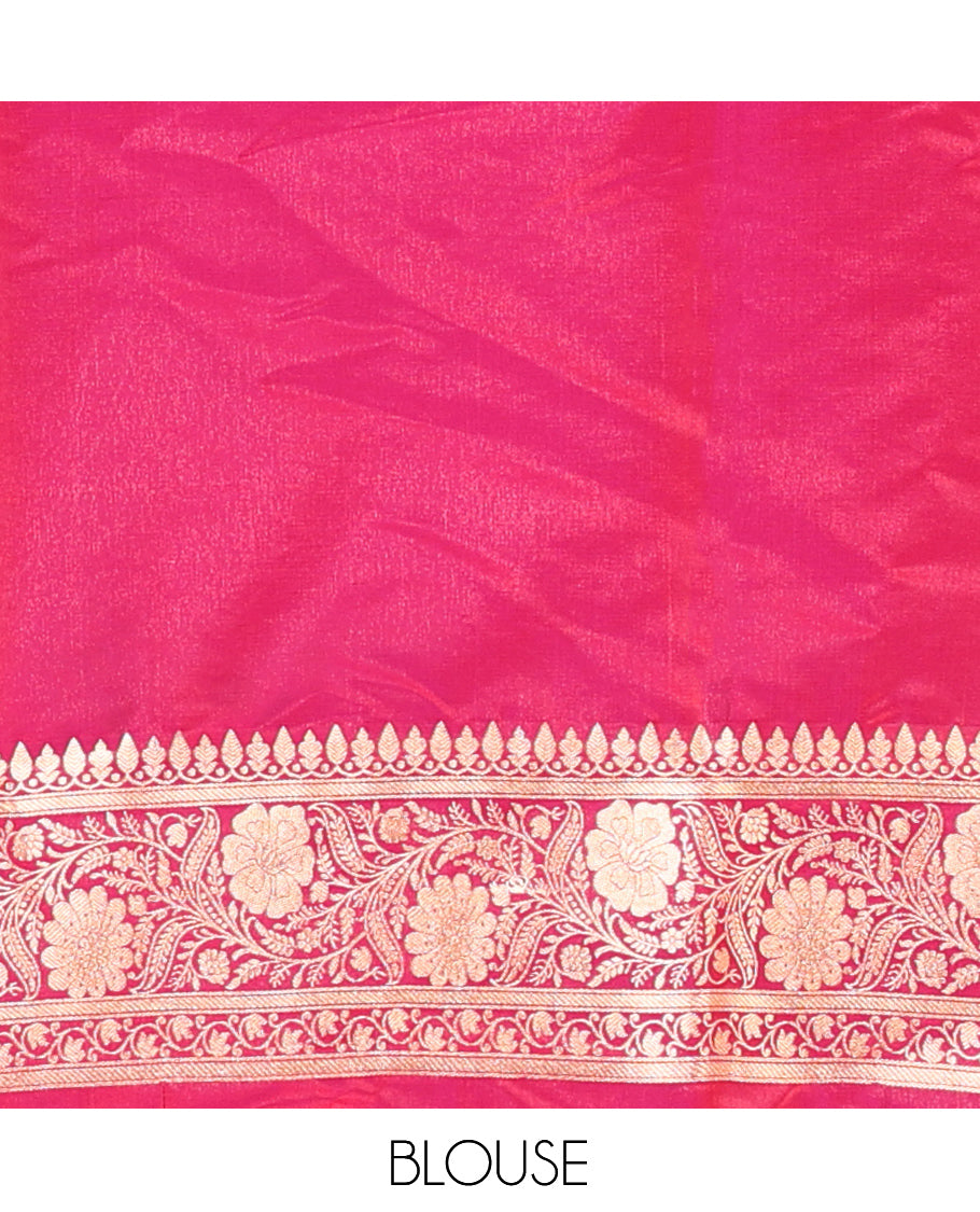 Pink Banaras Nylon Saree