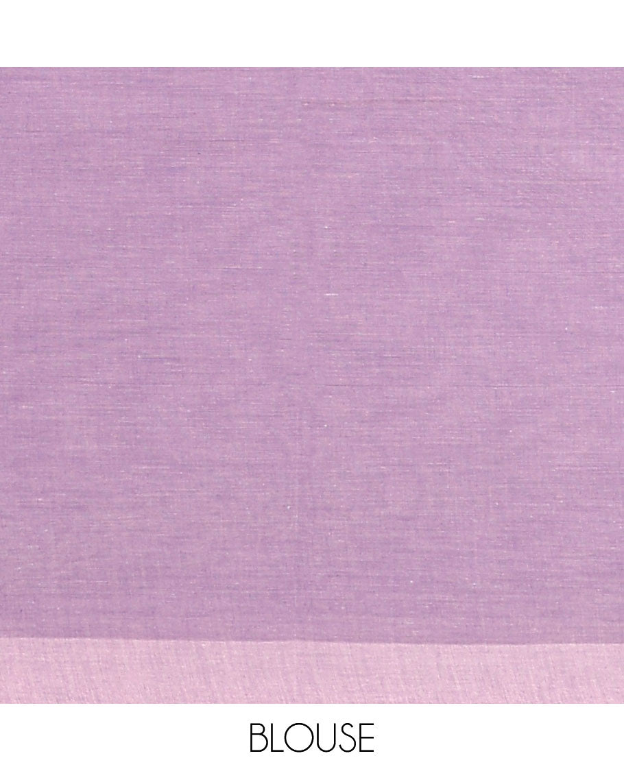 Purple all-over floral design coimbatore cotton saree with contrast plain border