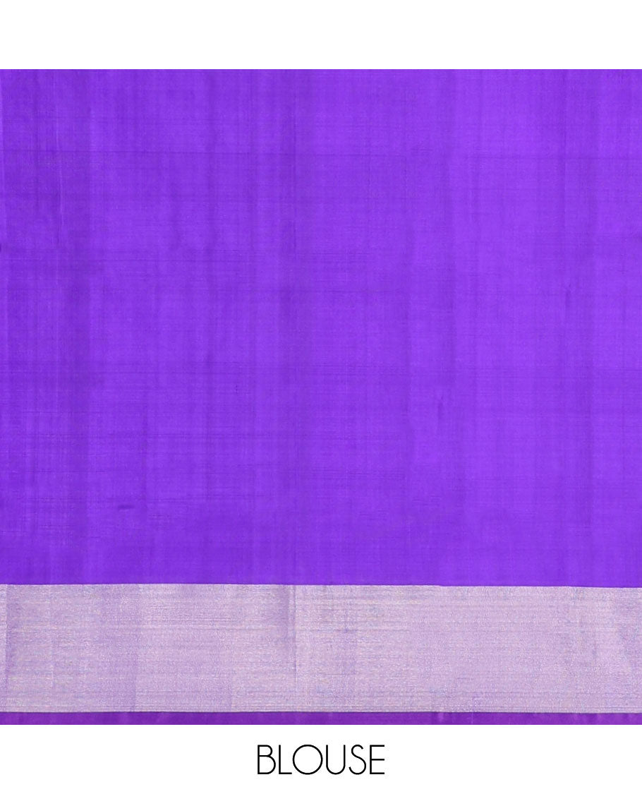 Multi-color striped floral design uppada silk saree with contrast zari border & floral zari design pallu