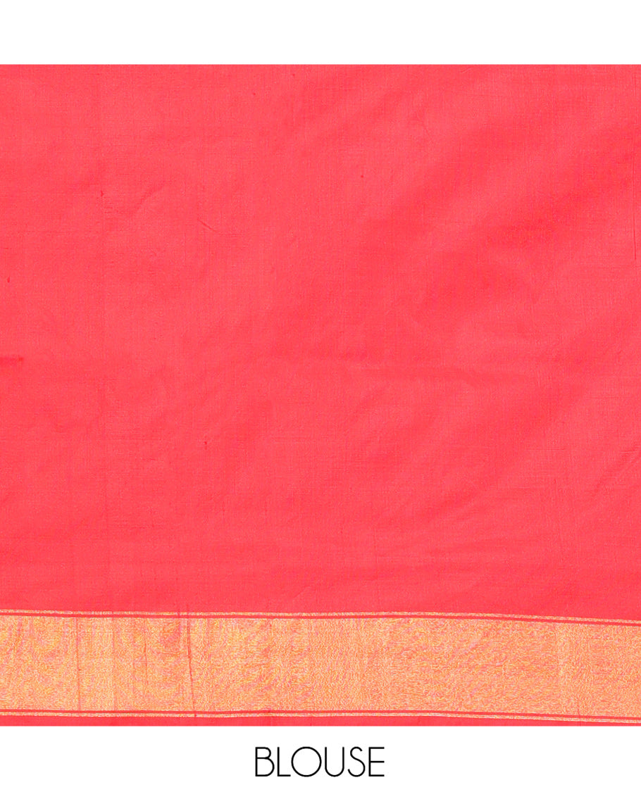 Black Floral-Animal Motif Pochampally Ikat Saree, Contrast Border