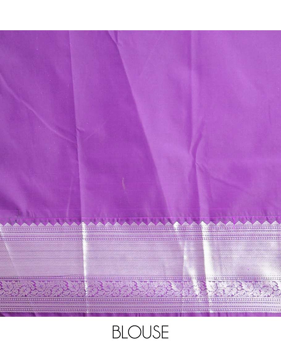 Sandal ckecked, leaf motifs gift saree with contrast zari design border & checked zari design pallu