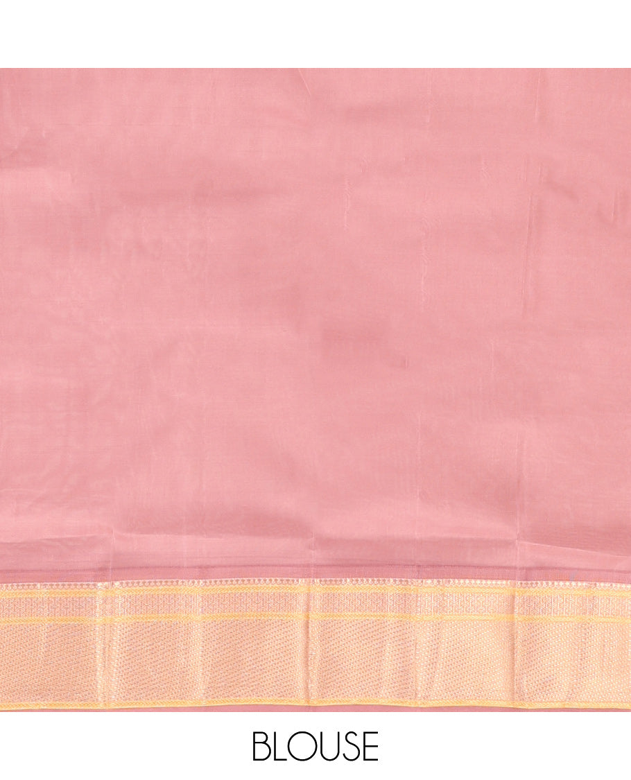 Pink-Light Chocolate Vasundhara Lite Silk Mix Saree