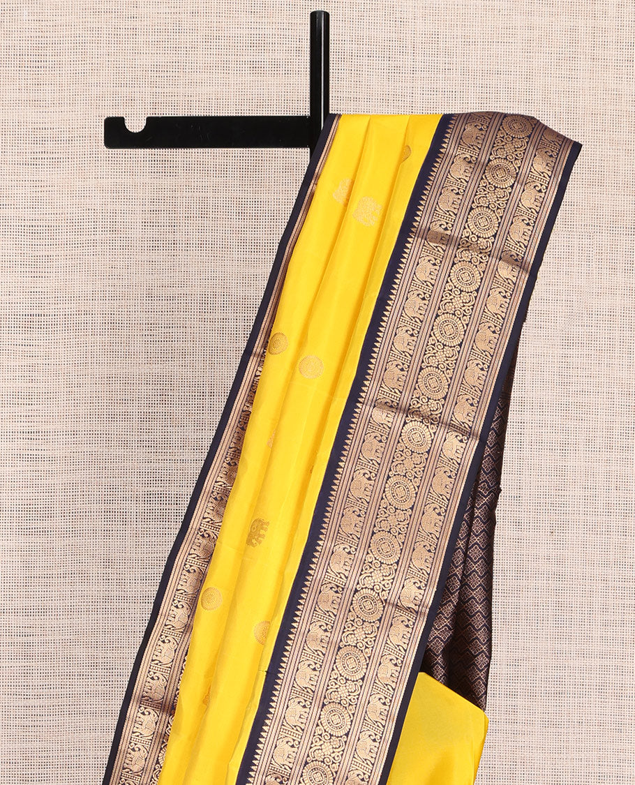 Yellow Kanchipuram Silk Saree