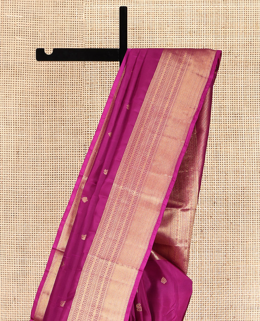 Rani Pink Vasundhara Lite Silk Mix Saree, Prettified with Zari Buttas, Highlighted by a Traditional Zari Border, Grand Pallu, and a Matching Blouse