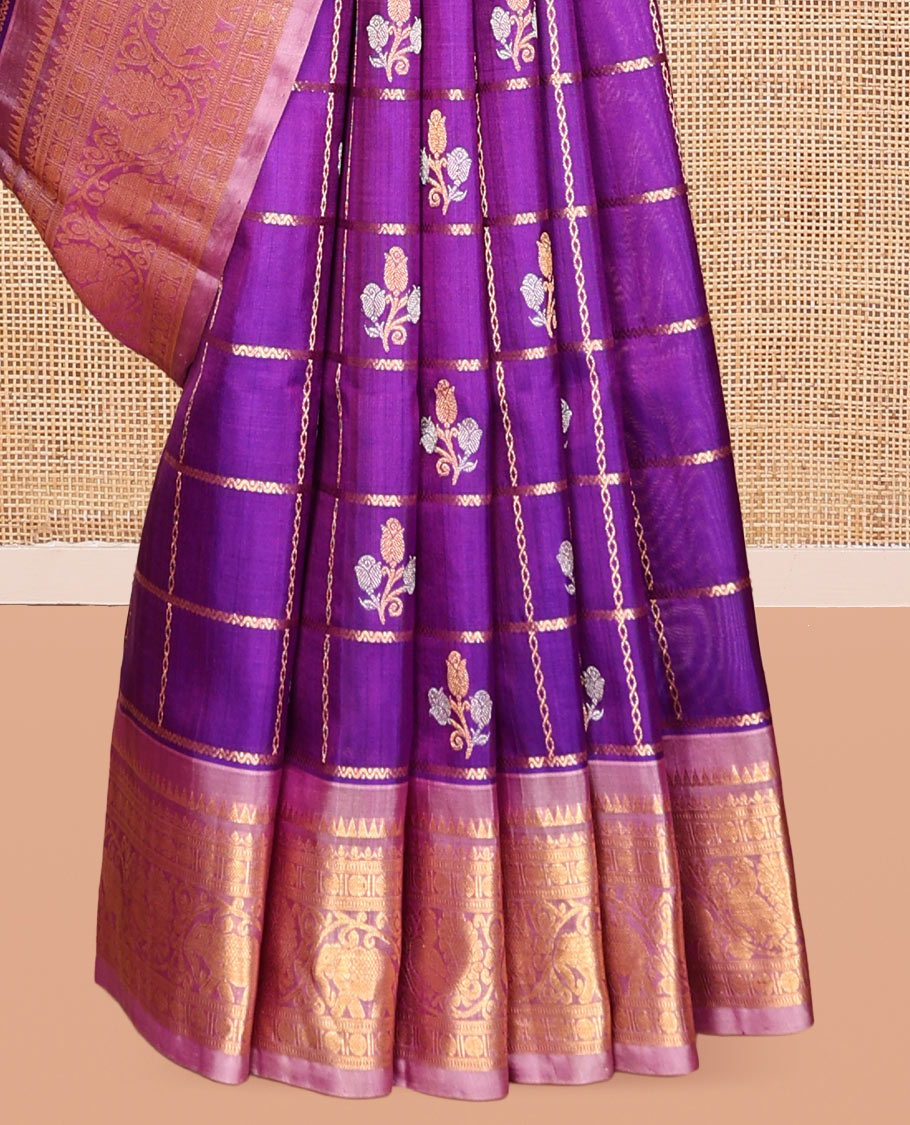 Violet Venkatagiri Silk Saree