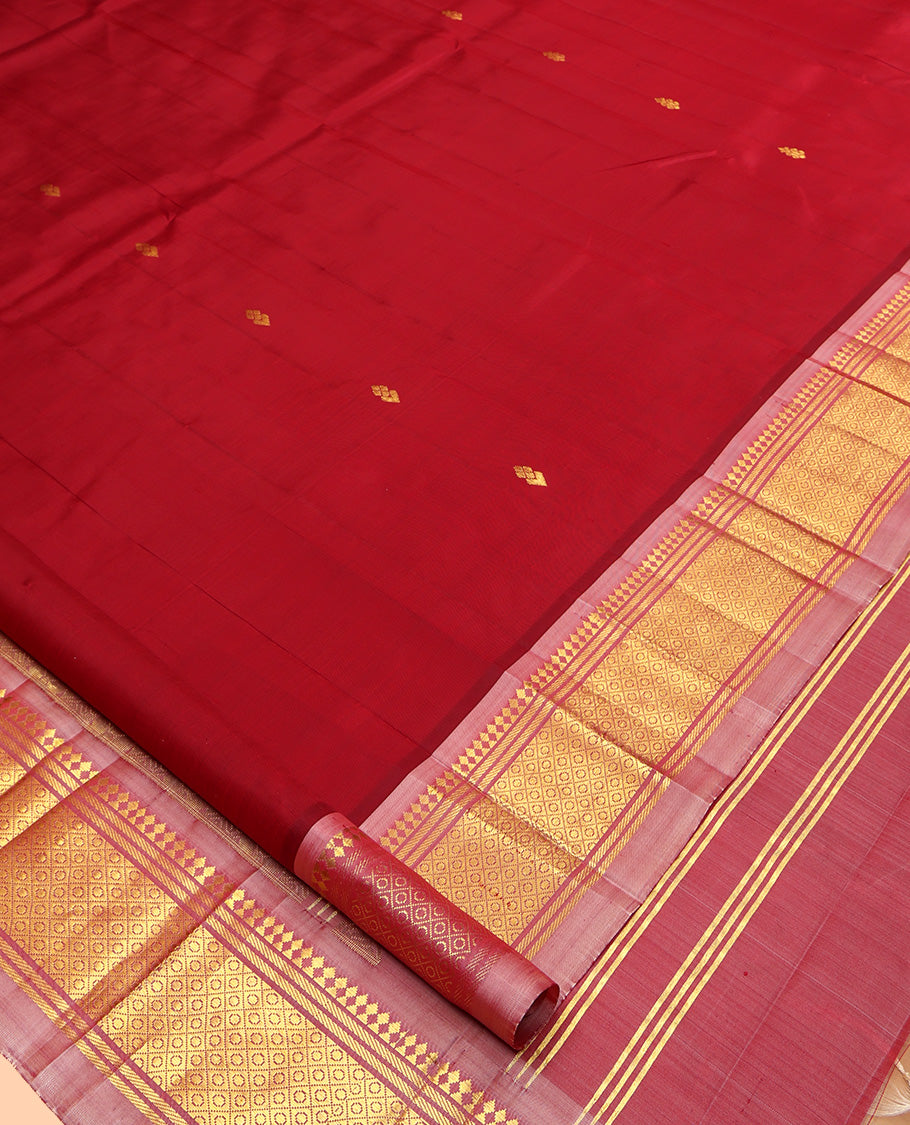 Red Zari Butta Kanchipuram Silk Saree