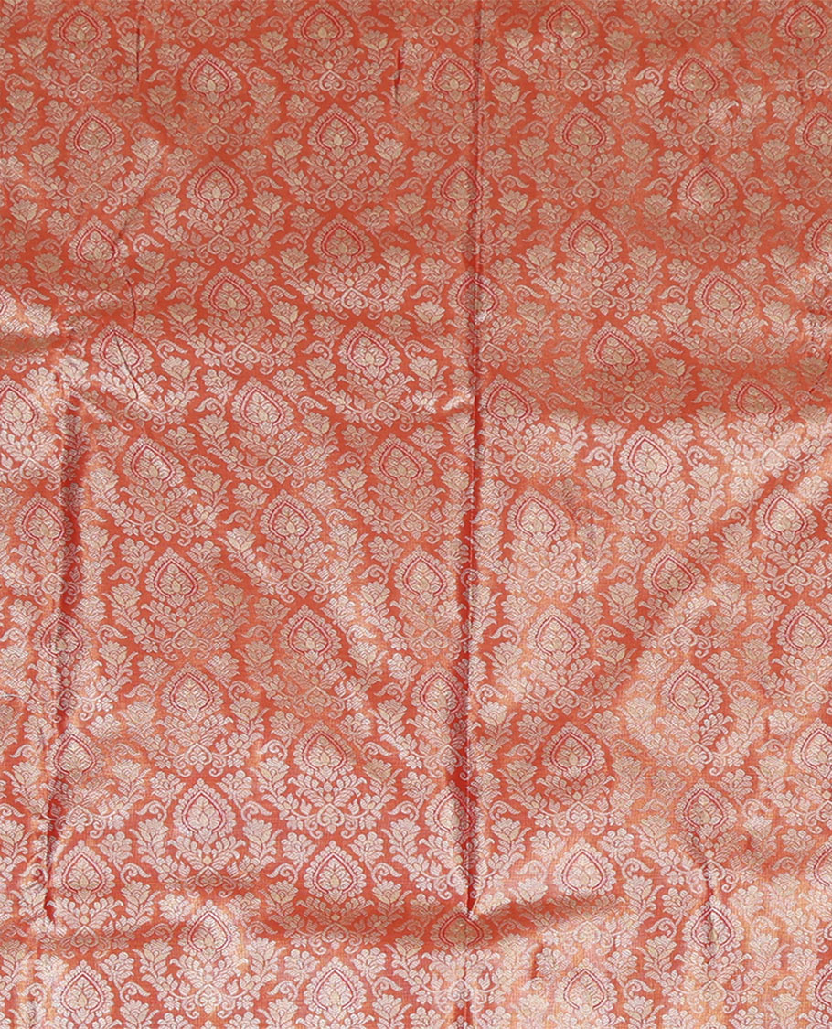Peach Art Silk Pavadai Material Set