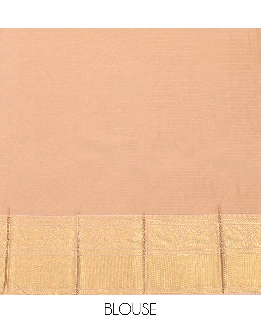 Blue zari stripes, and peacock buttas budget silk saree, contrast traditional zari design border, and jaal pallu