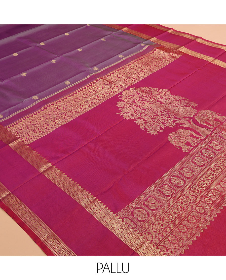 Lavender Kanchipuram Chettinad Saree