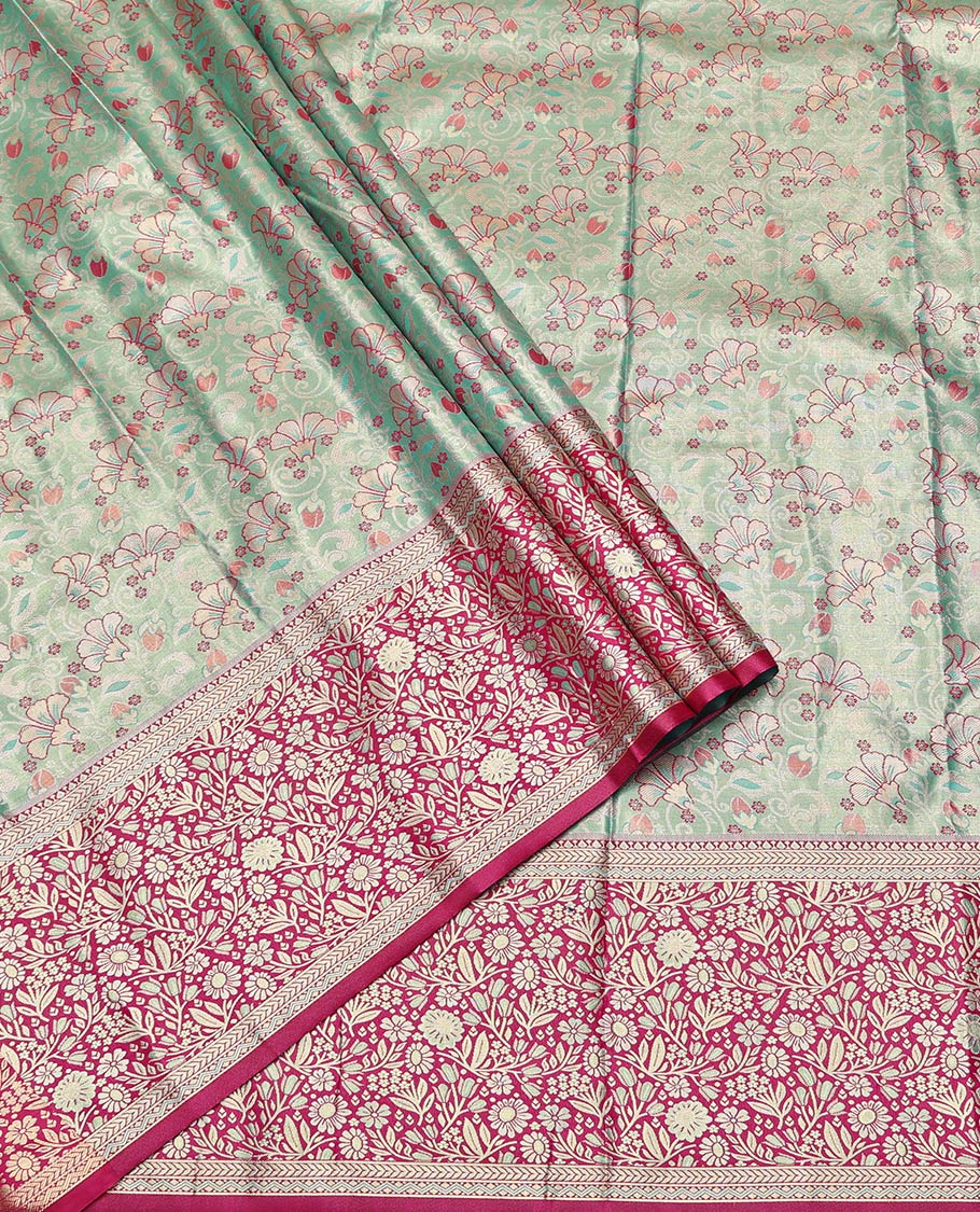 Turquoise Art Silk Half-Saree