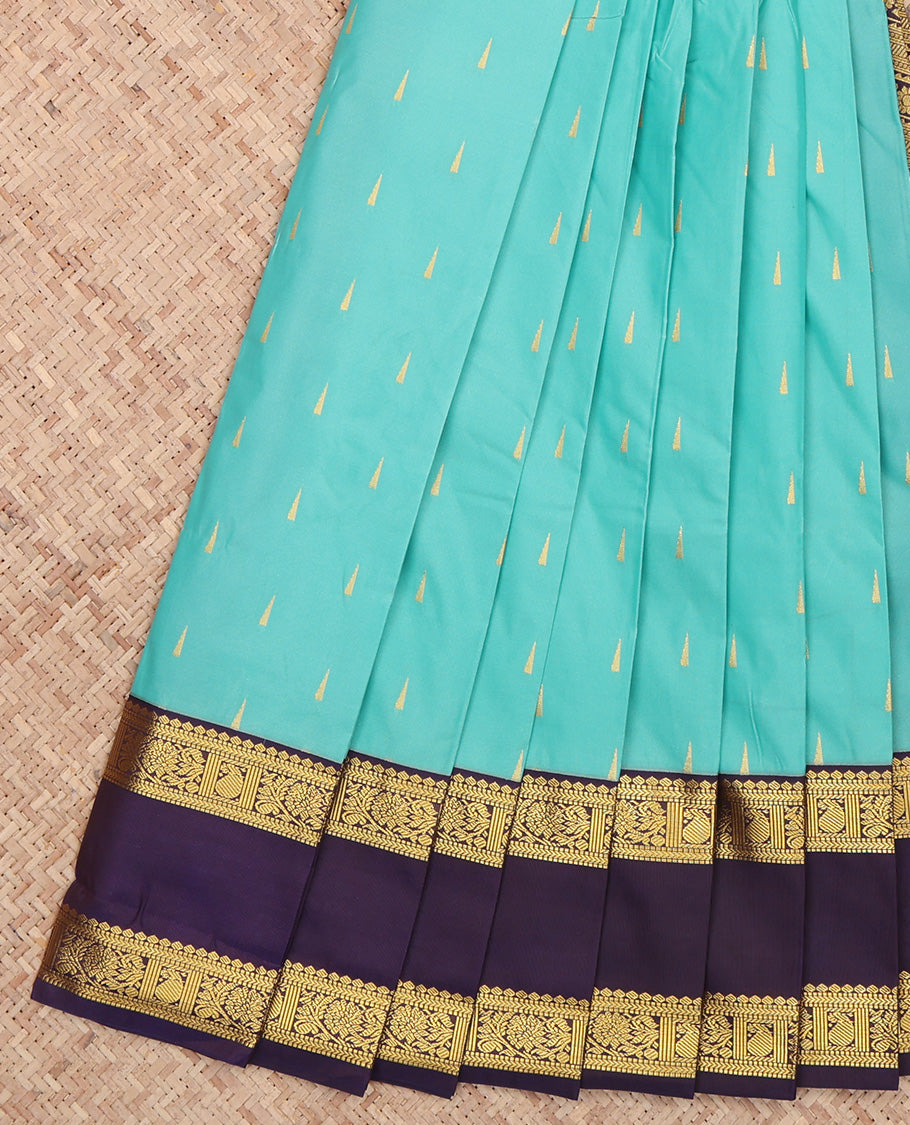 Blue Temple Butta Budget Silk Saree