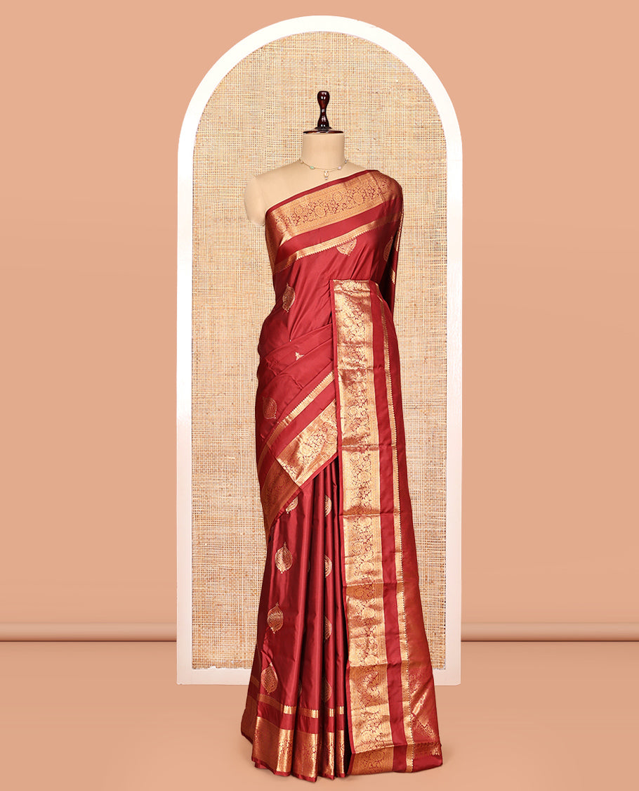 Red Zari Buttas Gift Saree