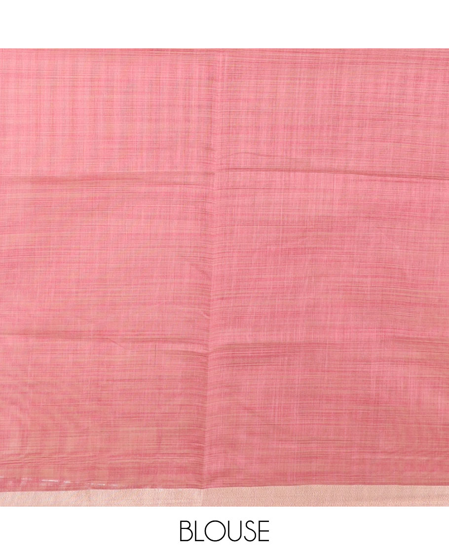 Pale orange kalamkari buttas printed chirala cotton saree, bavanji border, and contrast chakram motifs print pallu