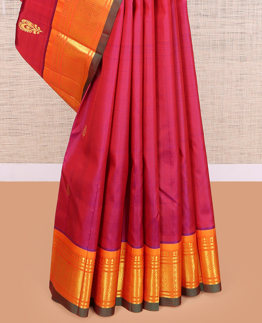 Pink Zari Butta Kanchipuram Silk Saree