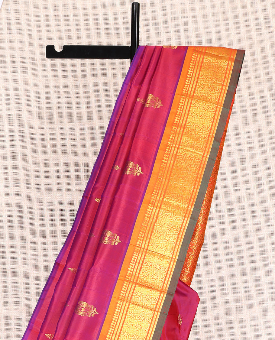 Pink Zari Butta Kanchipuram Silk Saree
