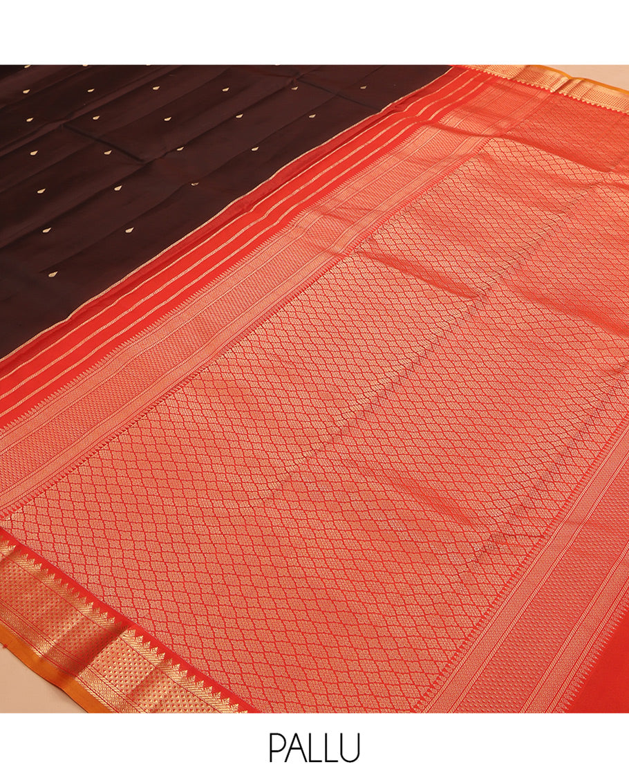 Brown Kanchipuram Silk Saree