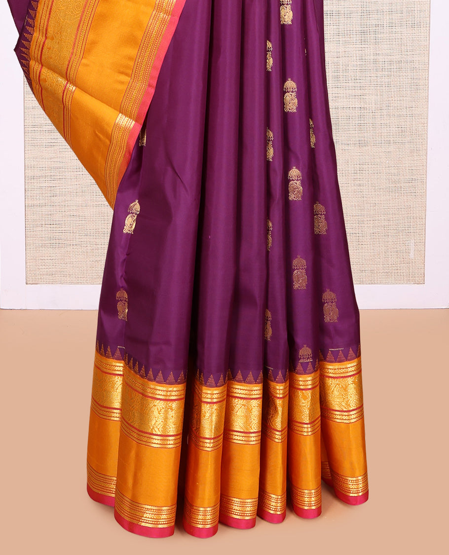Purple Kanchipuram Silk Saree
