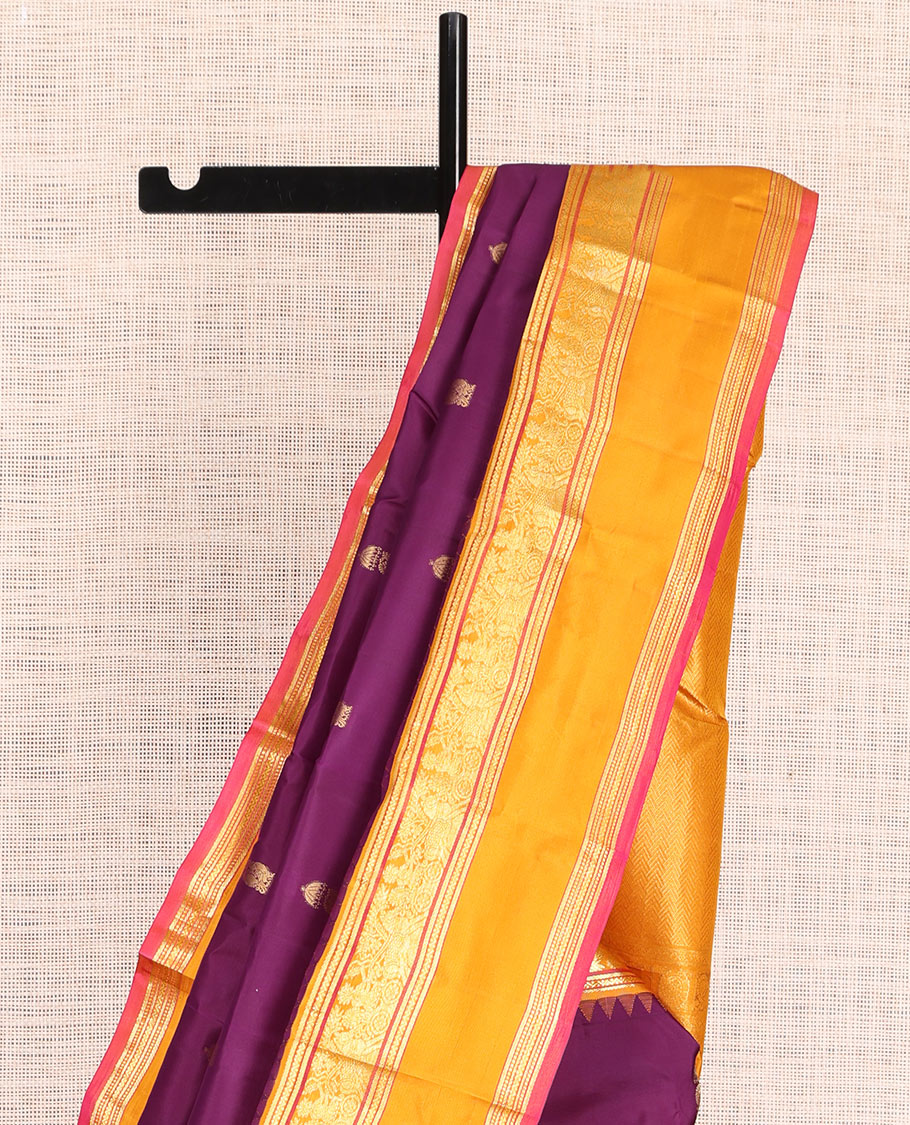 Purple Kanchipuram Silk Saree