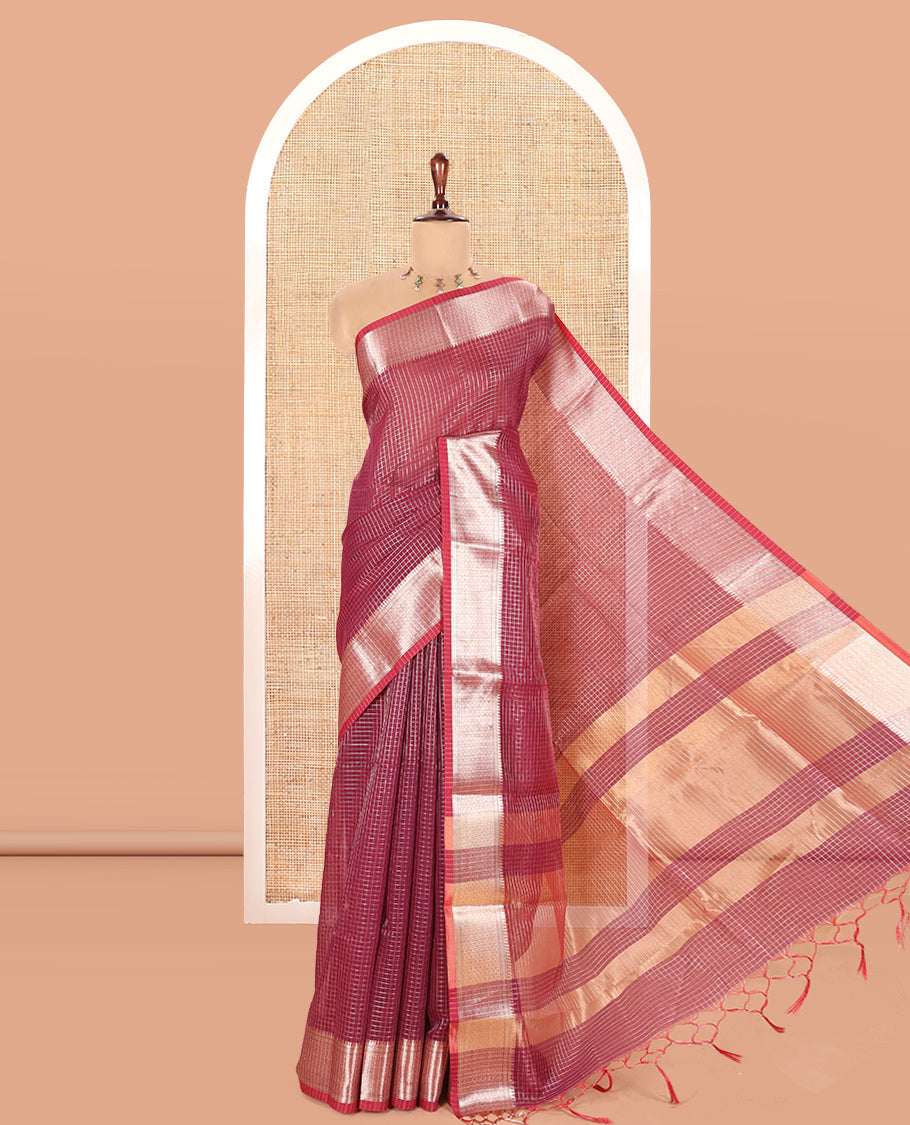 Purple Kota Cotton Saree