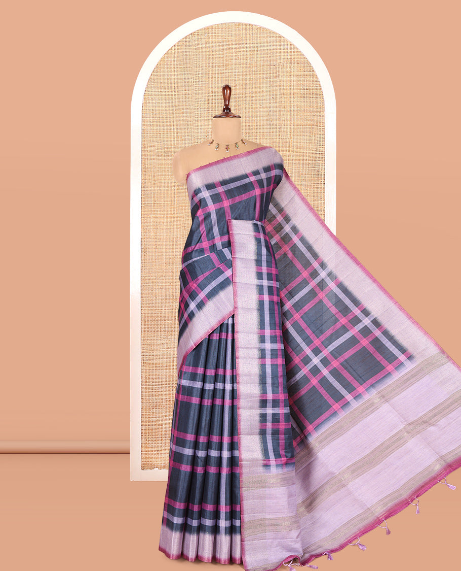 Purple Classic Fancy Tussar Silk Saree