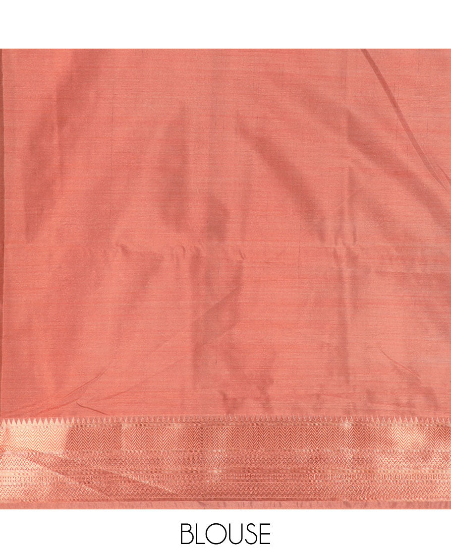 Green butta enclosed embossed checked soft silk saree, contrast traditional zari border, and jaal pallu