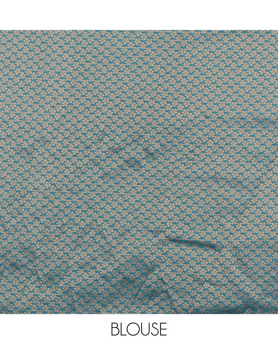 Yellow art silk half-saree, brocade with contrast traditional border skirt, contrast brocade blouse, scallop stone work dhavani, and and detachable belt