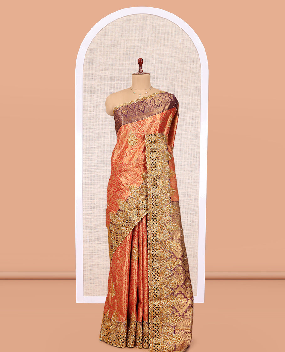 Rust Mysore Silk Saree