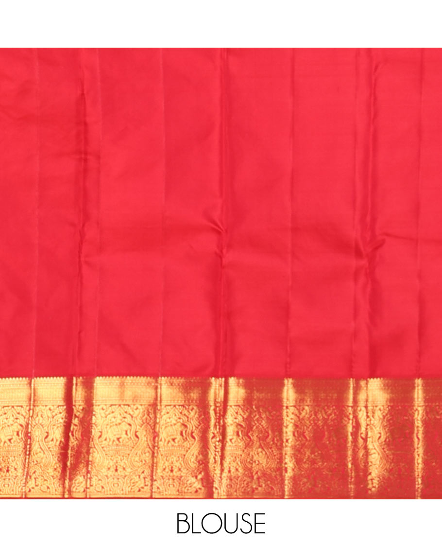 Blue striped wedding silksaree, contrast border of thilakam,banaras,muthu,mayil kann,mayil,kili & yaanai & leaf vine pallu