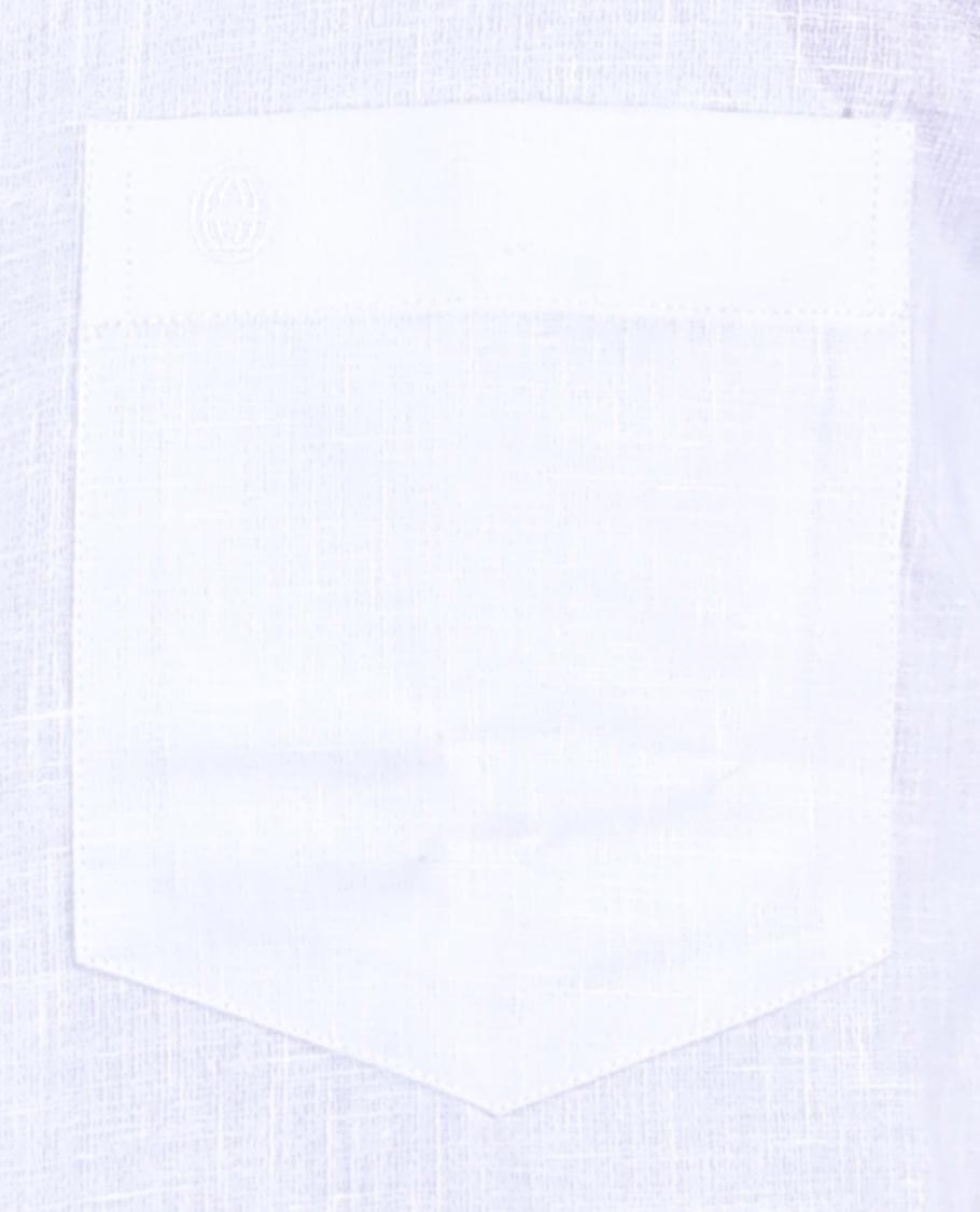Minister White rich cotton plain design short-sleeve & patch pocket regular fit cotton white shirt