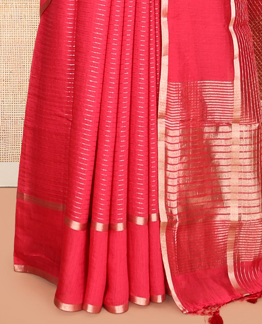 Red Assam Silk Saree