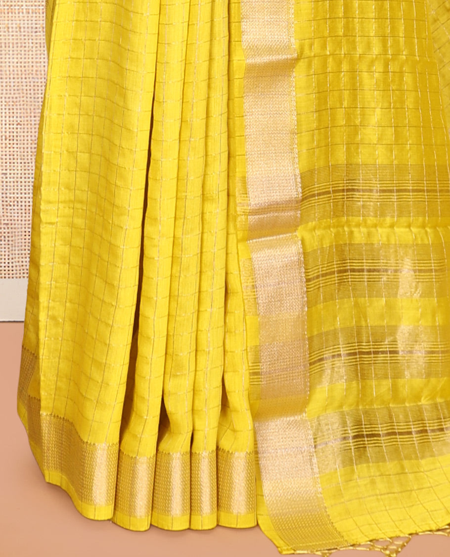 Yellow Assam Silk Saree