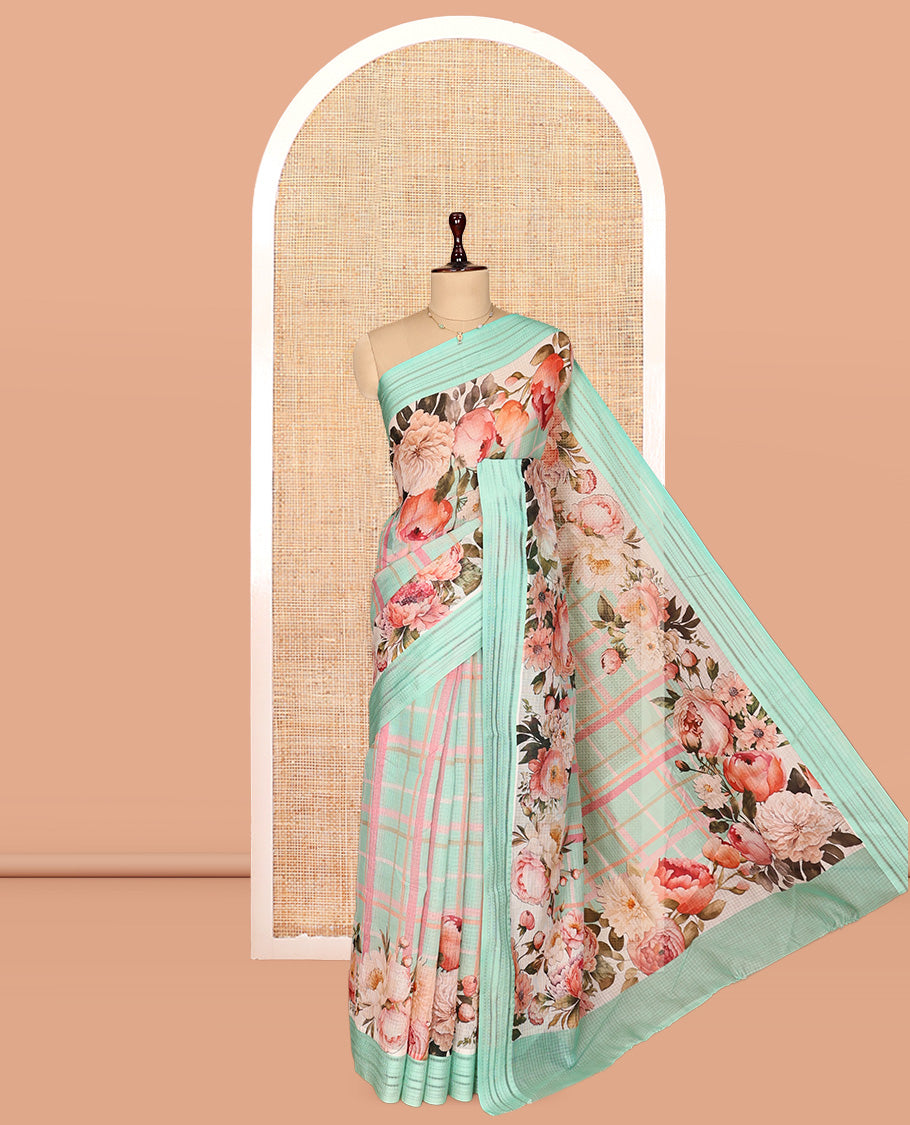 Sea Green Kota Saree
