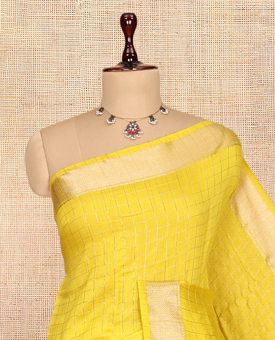 Yellow Assam Silk Saree