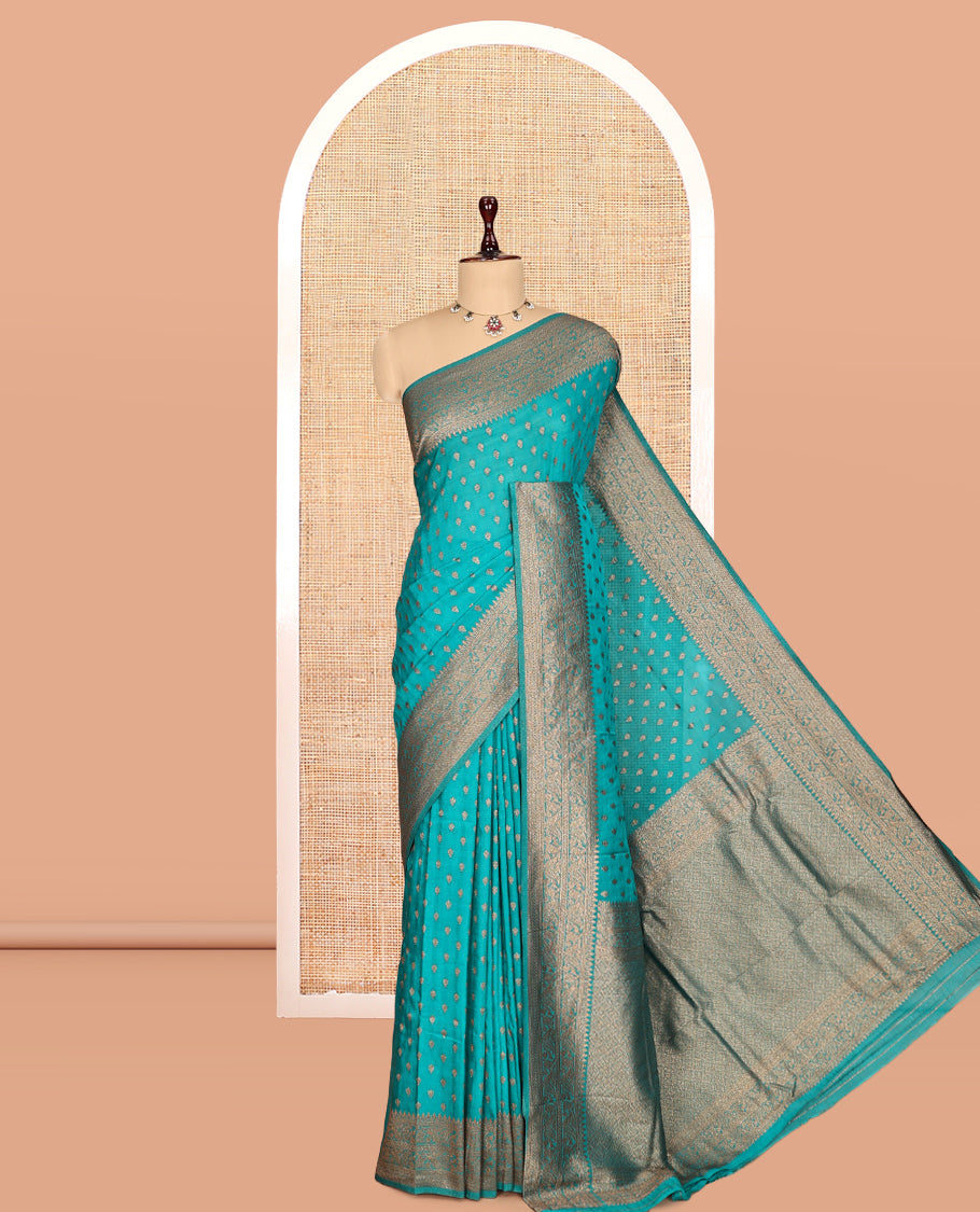 Blue Fancy Crepe Saree