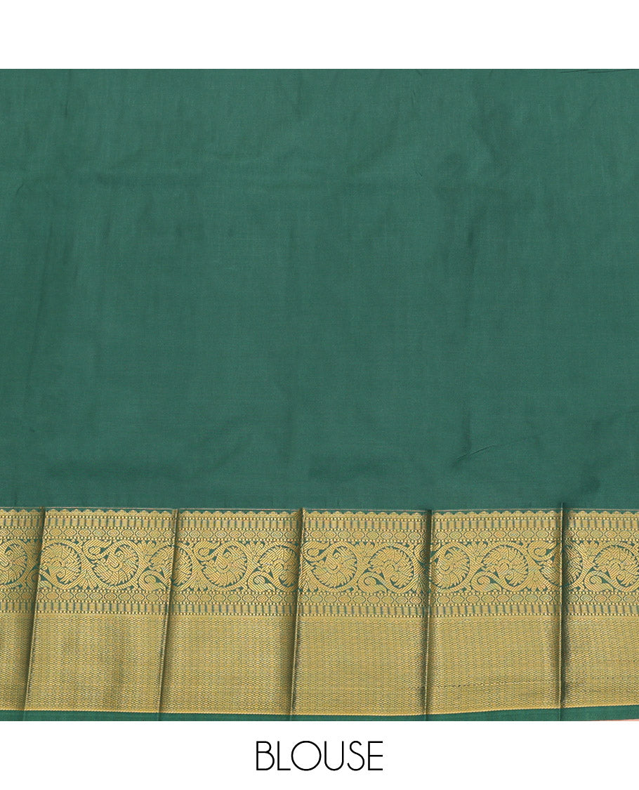 Rosewood Pink Budget Silk Saree, Showcasing Zari Buttas on Its Body, Complemented by a Contrast Traditional Zari Design Border, Pallu of Floral Design, and Paired with a Contrast Blouse