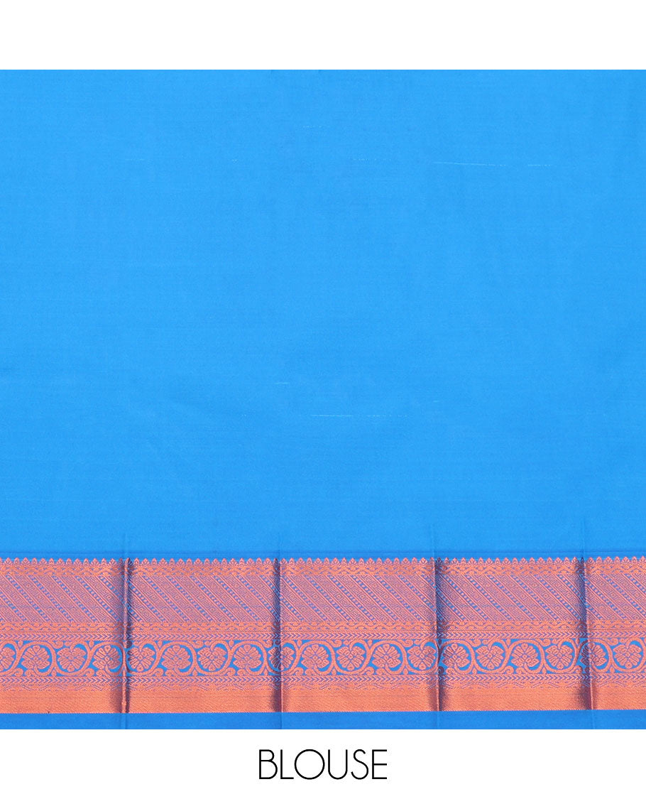 Blue Budget Silk Saree, Finely Crafted with Zari Buttas and Checks All Over Its Body, Highlighted by a Traditional Zari Design Border, Grand Pallu, and Paired with a Matching Blouse