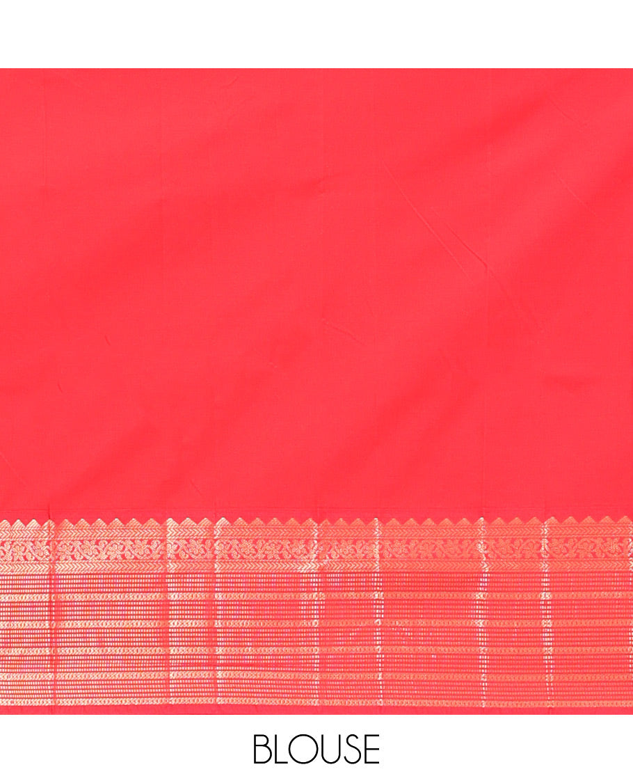Purple-Red Checks Budget Silk Saree
