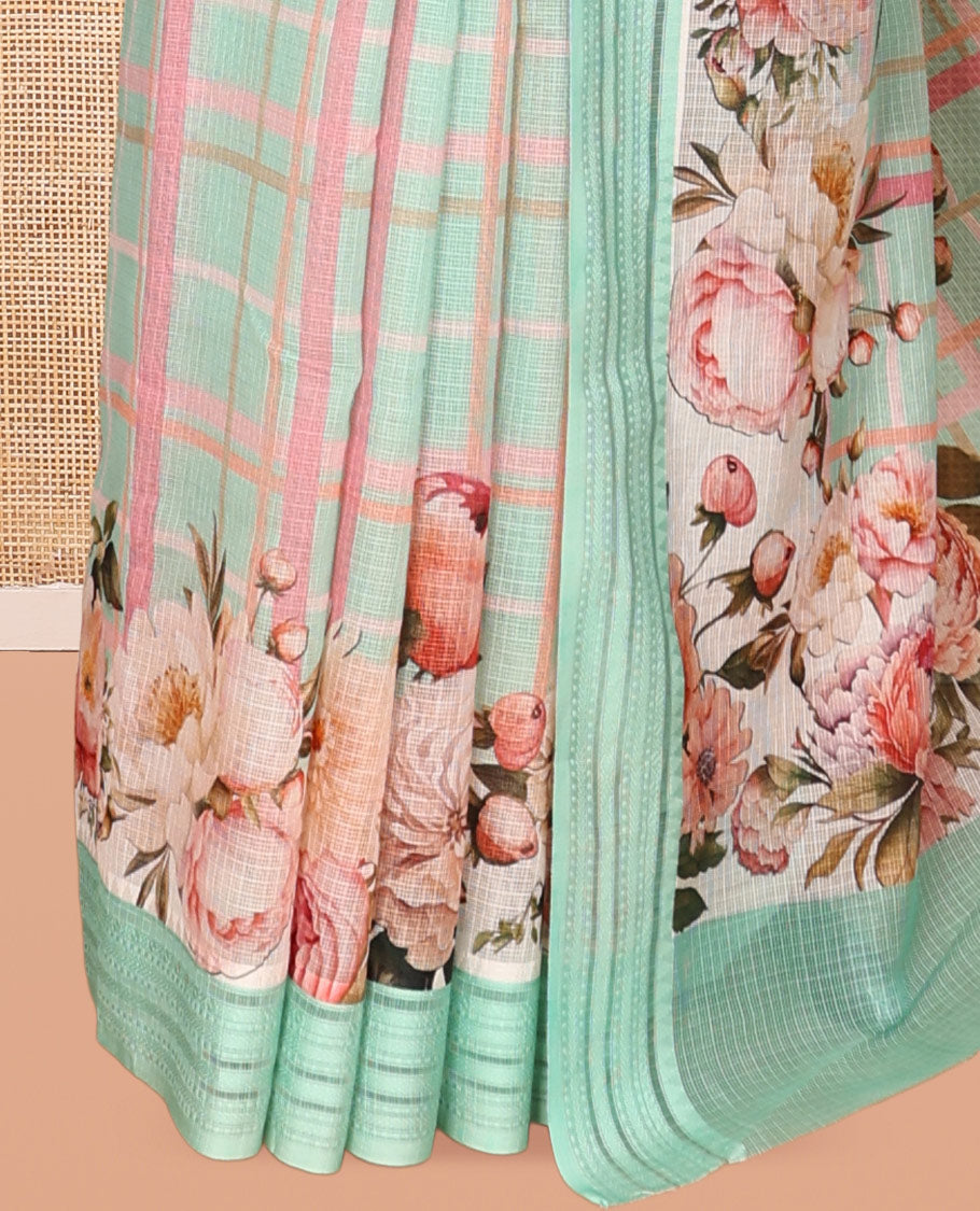 Sea Green Kota Saree