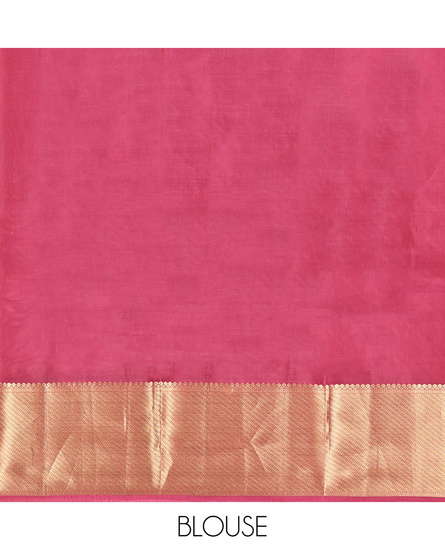 Red Vasundhara Lite Silk Mix Saree, Enriched with Zari Buttas, Highlighted by a Traditional Zari Border, Grand Pallu, and a Matching Blouse